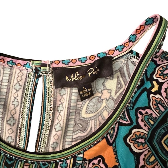 Melissa Paige Bohemian Cold Shoulder blouse size large - Picture 2 of 5